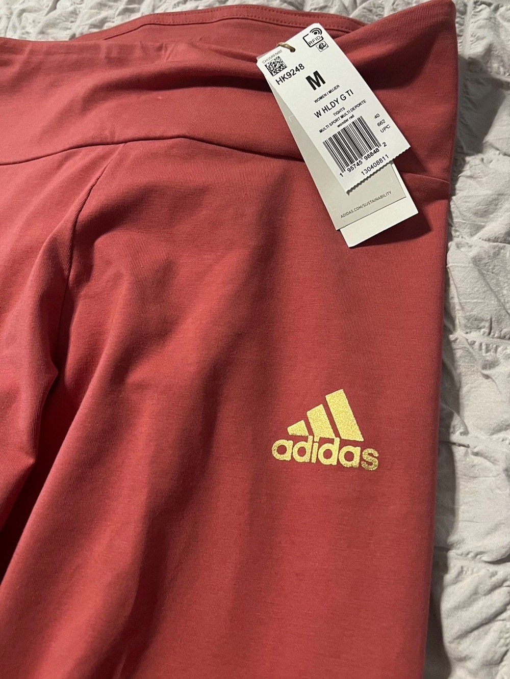 adidas Girls' Dusty Rose Sweatpants with Gold Logo